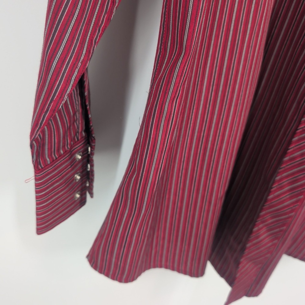 White Horse Pearl Snap Flap Pockets Western Classic Shirt Maroon Red Size L - Picture 4 of 9